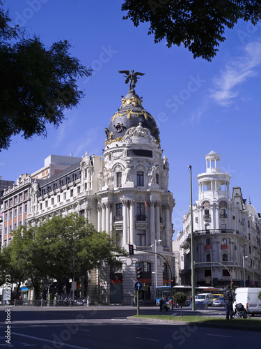 Emblematic building of Madrid, called "Metropolis", Spain 