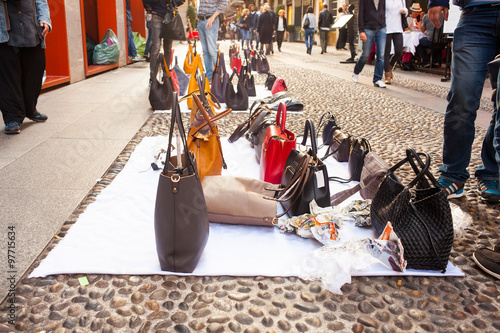 Counterfeit italian bags for sales in the street