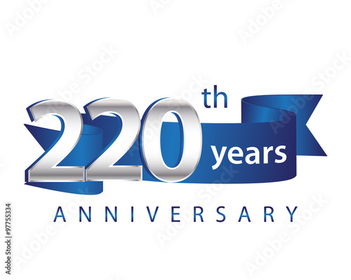 220 Years Anniversary Logo Blue Ribbon