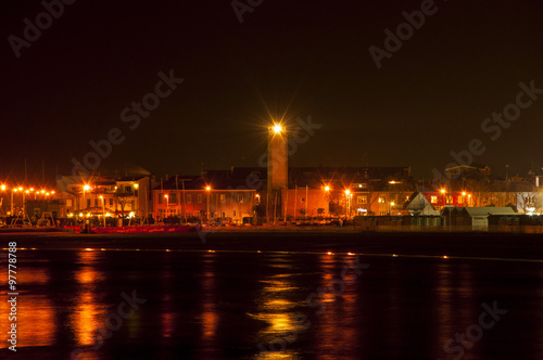 Lighthouse night in fano italy