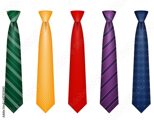 set icons colors tie for men a suit vector illustration