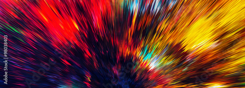 Horizontal wide color explosion abstraction background backdrop