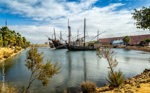 Statki Krzysztofa Kolumba, la rabida, Huelva w Hiszpani