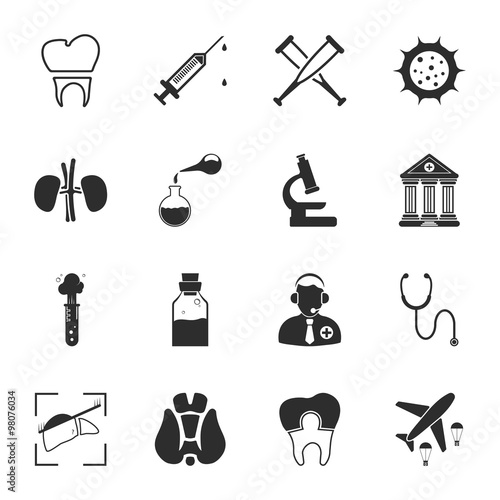 medicine 16 icons universal set for web and mobile