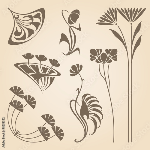 Vector art nouveau elements.