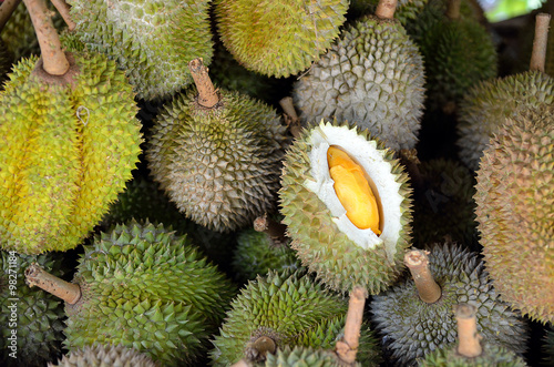 Group of durian in the market...