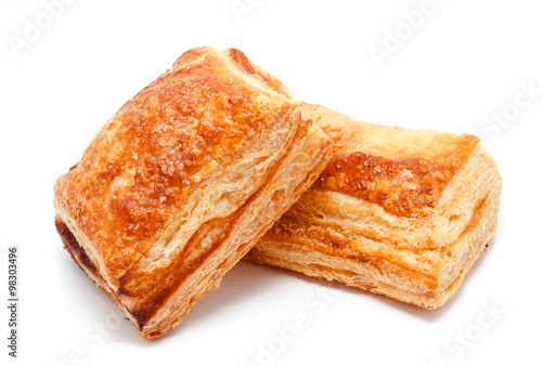 Fresh puff pastries isolated