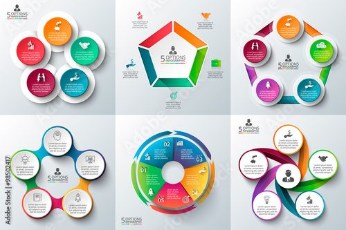 Business infographic template set.