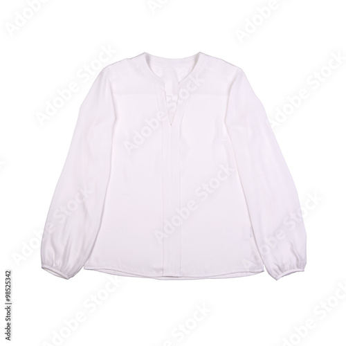 Women's classic white blouse isolated on a white