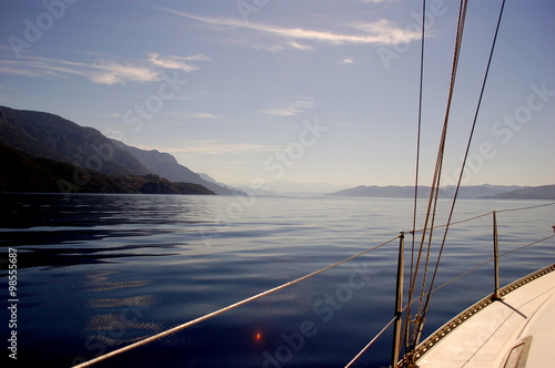 Sailing in calm sea