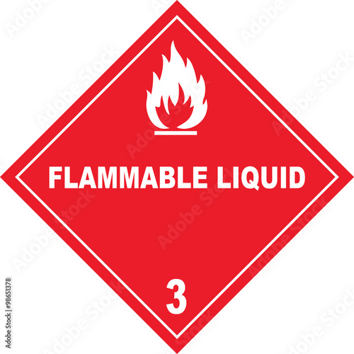 Flammable Liquids Warning Sign, warning symbol, stock photo