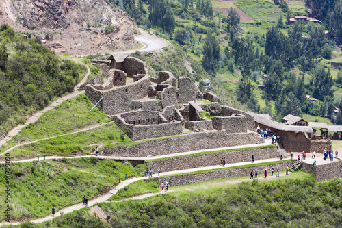 Ruins of Pisac in Urubamba valley near Cusco, Peru