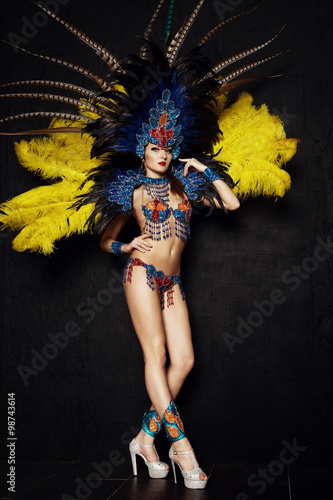 Woman in carnival dress