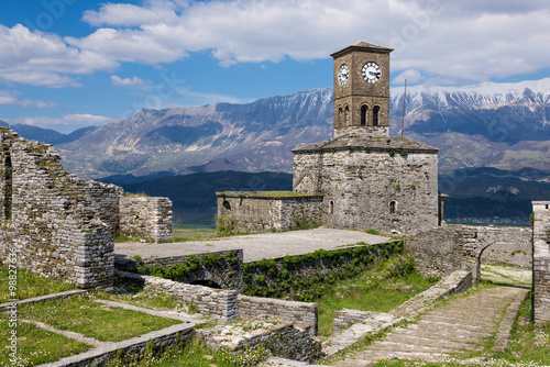 View of the Gjirokaster Castle in Albania