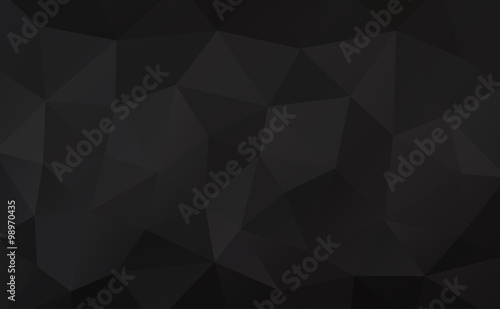 Black abstract geometric rumpled triangular background low poly style. Vector illustration