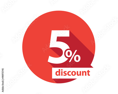 5 percent discount red circle