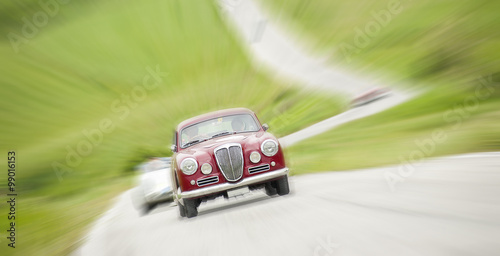 Vintage car with zoom effect