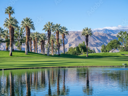 Water feature on a golf course in Palm Desert.