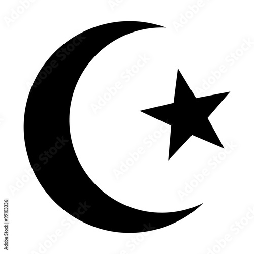 Star and crescent - symbol of Islam flat icon for apps and websites