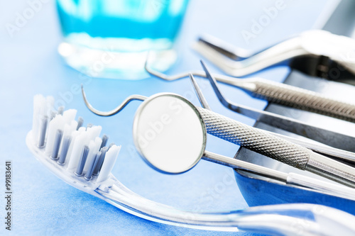 Dental tools and toothbrush