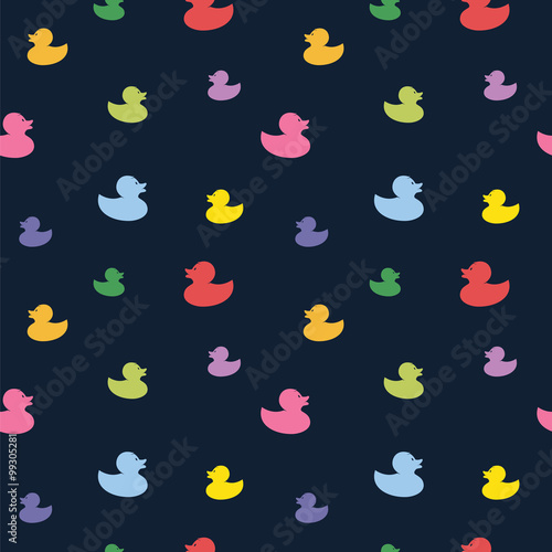 Duck vector art background design for fabric and decor. Seamless