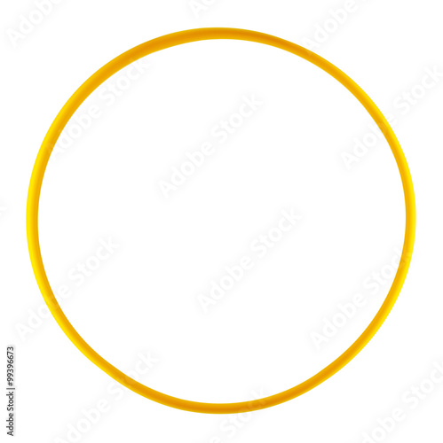 Plastic hula hoop isolated against a white background