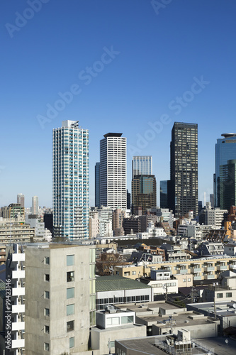 新宿高層ビル群 西新宿5丁目 快晴青空 大空 2016年