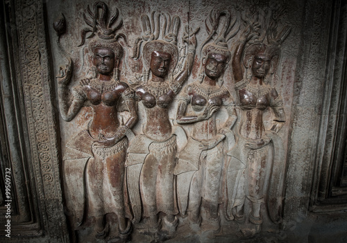 Apsara dancing carving