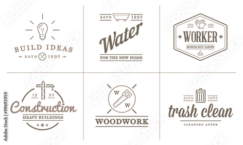 Set of Vector Construction Building Icons Home and Repair can be used as Logo or Icon in premium quality