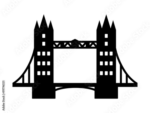 Tower Bridge landmark in London flat icon for apps and websites