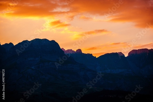 French Alps Sunset Scenery