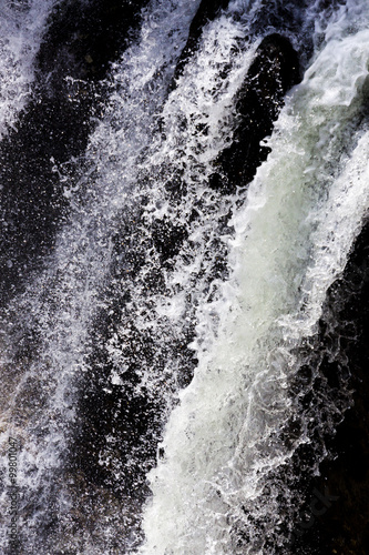 flowing waterfalls detail view