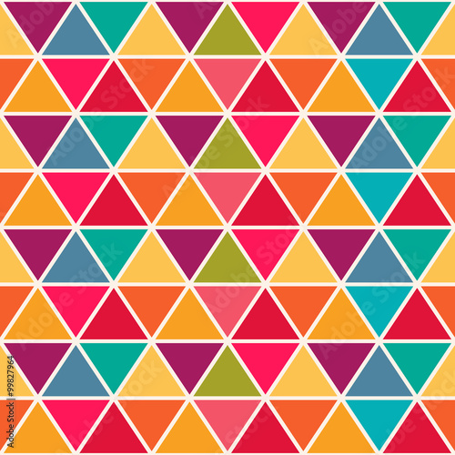Geometric pattern with saturated colorful triangles.