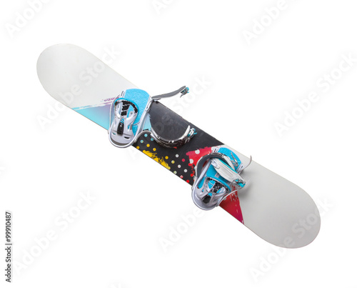 Old snowboard isolated