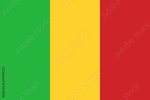 Mali flag illustration of african country