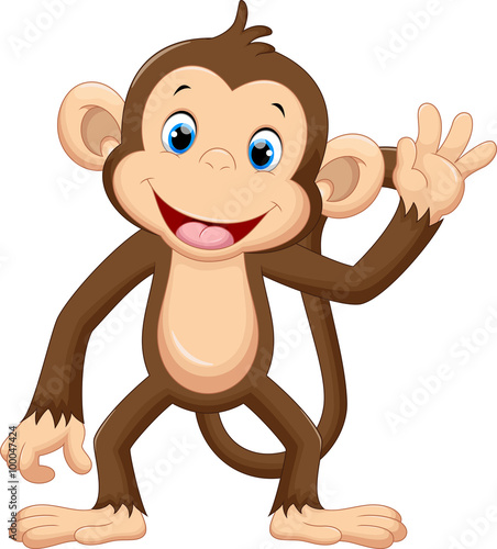 Cute monkey waving