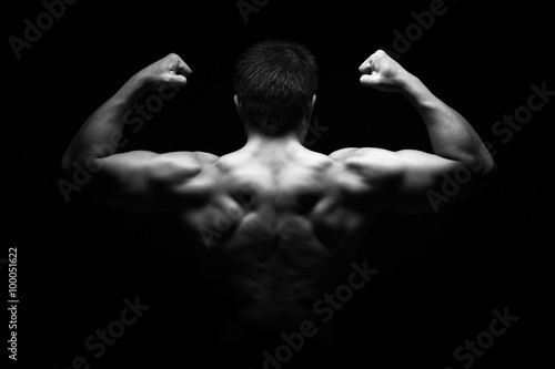 Muscular male upper body backside