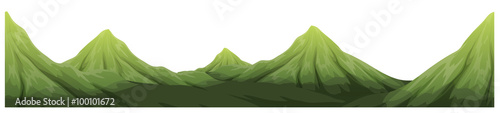 Seamless green mountain range