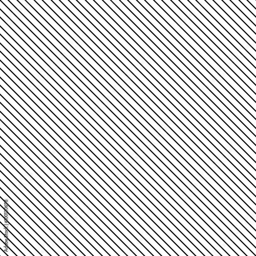 Diagonal stripe seamless pattern. Geometric classic black and white thin line background.