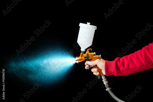 airbrush paint sprayer isolated on black