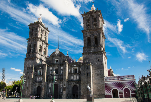 Puebla Cathedral in Mexico. Latin America.