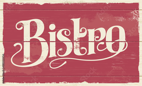 Bistro restaurant hand drawn calligraphic sign design