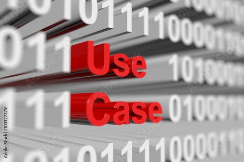 Use Case is represented as a binary code with blurred background