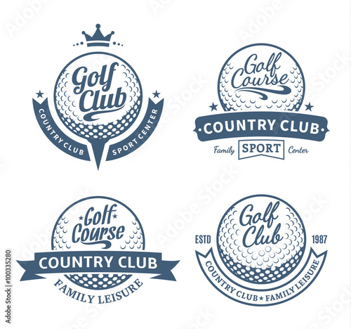 Golf country club logo, labels and design elements