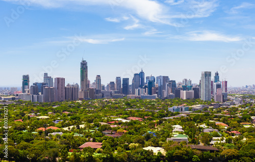 Modern financial and business district of Metro Manila, Philippines. 