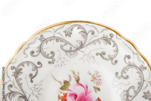 Part of china plate on the white background