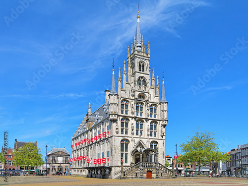 The Town Hall of Gouda, one of the oldest gothic town halls in Netherlands