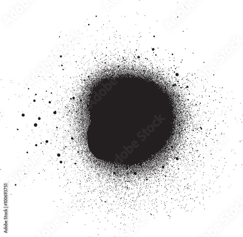 spray effect design element in black on white