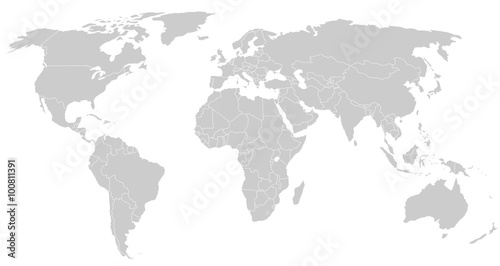 gray world map silhoeutte