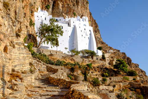 Detail view of Panagia Hozovitissa monastery on Amorgos island,